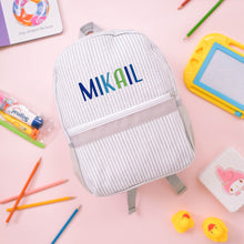 Load image into Gallery viewer, Personalised Toddler Backpack in Multicoloured Grey