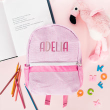 Load image into Gallery viewer, Personalised Toddler Backpack in Multicoloured Pink