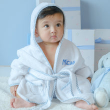 Load image into Gallery viewer, Personalised Bathrobe in Blue Gingham