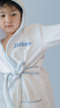 Load image into Gallery viewer, Personalised Bathrobe in Blue Gingham