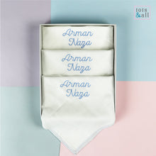 Load image into Gallery viewer, Personalised Three Pack Muslin in Blue