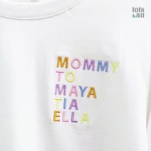Load image into Gallery viewer, MOM Edition: The Personalised Embroidered Tee in White
