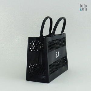 Personalised Jelly Tote Bag in Black