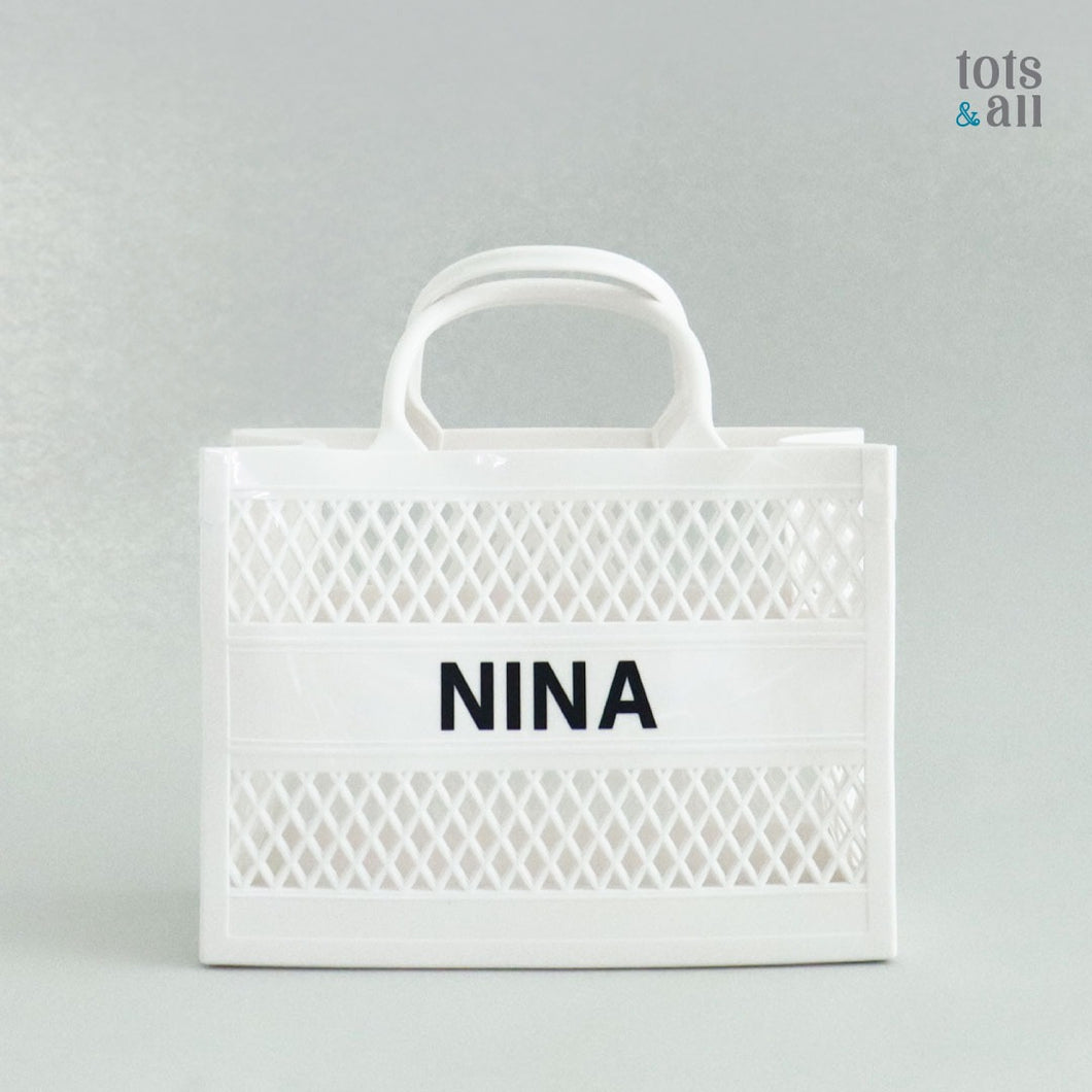 Personalised Jelly Tote Bag in White