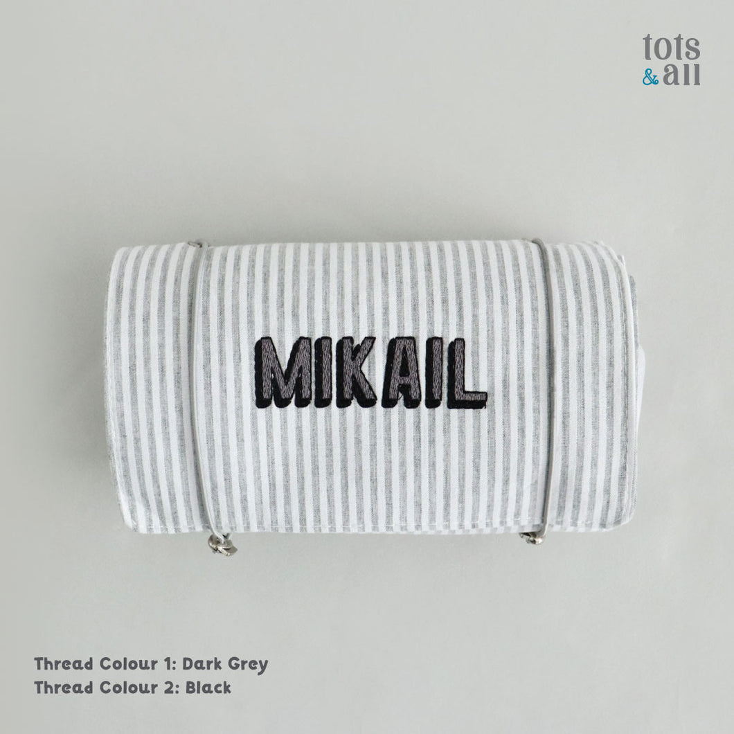Personalised Packing Roll Bag in Grey