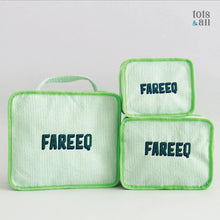 Load image into Gallery viewer, Personalised Set of 3 Packing Cubes in Green
