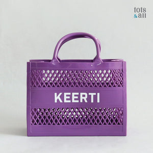 Personalised Jelly Tote Bag in Purple
