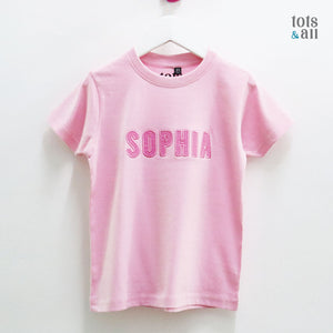Personalised Pink Kids Tshirt