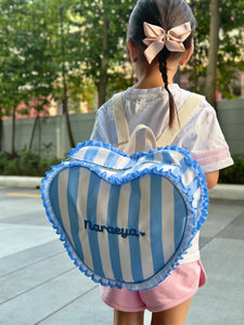 Personalised Heart Backpack in Blue