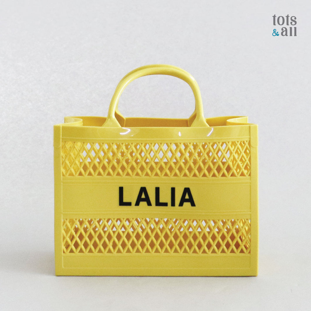 Personalised Jelly Tote Bag in Yellow