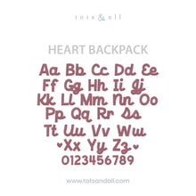 Load image into Gallery viewer, Personalised Heart Backpack in Blue
