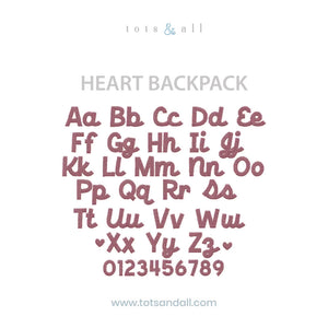 Personalised Heart Backpack in Blue