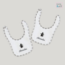 Load image into Gallery viewer, Personalised Dragon Cotton Bib Set
