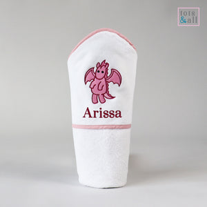 Personalised Tot Dragon Hooded Towel
