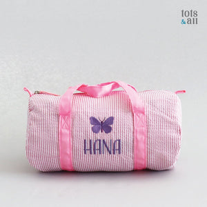 Personalised Mini Duffel Bag in Pink