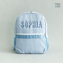 Load image into Gallery viewer, Personalised Toddler Backpack in Boldline BabyBlue
