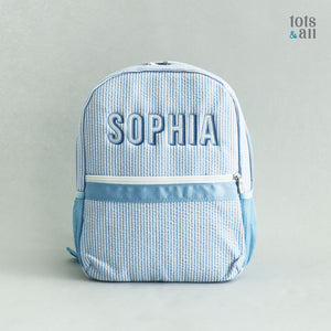 Personalised Toddler Backpack in Boldline BabyBlue