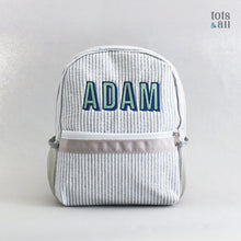 Load image into Gallery viewer, Personalised Toddler Backpack in Boldline Grey
