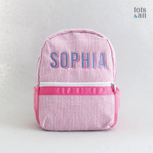 Load image into Gallery viewer, Personalised Toddler Backpack in Boldline Pink
