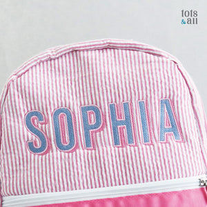Personalised Toddler Backpack in Boldline Pink