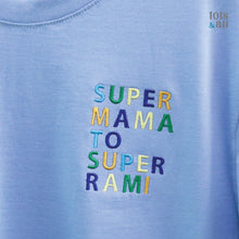 Load image into Gallery viewer, MOM Edition: The Personalised Embroidered Tee in Blue
