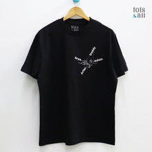 Load image into Gallery viewer, DAD Edition : Personalised Father's Day Hands T-Shirt in Black

