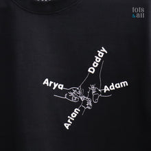 Load image into Gallery viewer, DAD Edition : Personalised Father's Day Hands T-Shirt in Black
