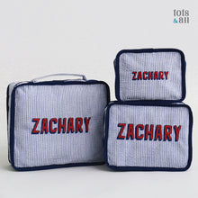 Load image into Gallery viewer, Personalised Set of 3 Packing Cubes in Blue
