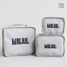 Load image into Gallery viewer, Personalised Set of 3 Packing Cubes in Grey
