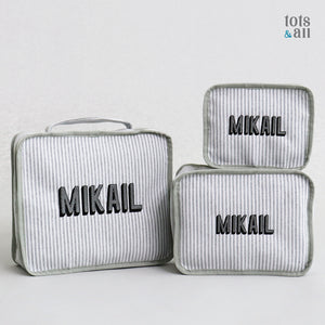 Personalised Set of 3 Packing Cubes in Grey