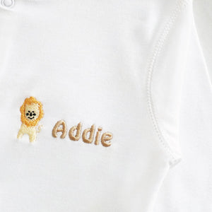 Personalised Safari Baby Sleepsuit