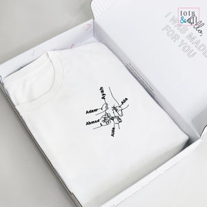 Personalised Holding Hands T Shirt in White