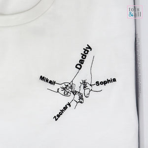 Personalised Holding Hands T Shirt in White