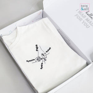 Personalised Holding Hands T Shirt in White