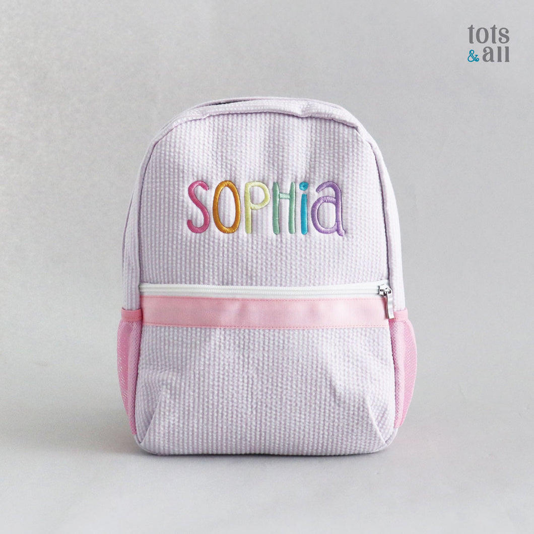 Personalised Toddler Backpack in Baby Pink