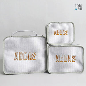 Personalised Set of 3 Packing Cubes in Grey