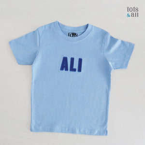 Personalised Blue Kids Tshirt