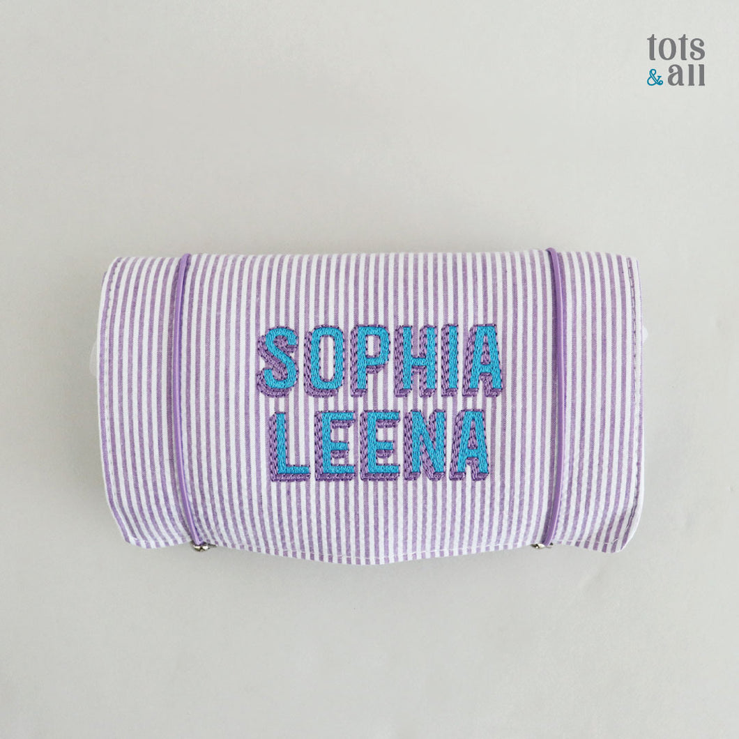 Personalised Packing Roll Bag in Purple