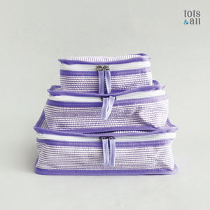 Personalised Set of 3 Packing Cubes in Purple