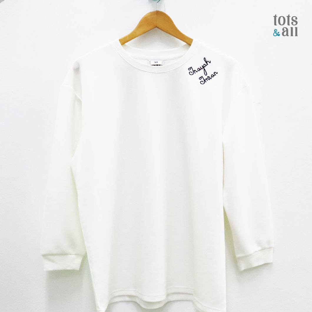*Limited Edition* Personalised Mother's Day Sweatshirt with Names in White