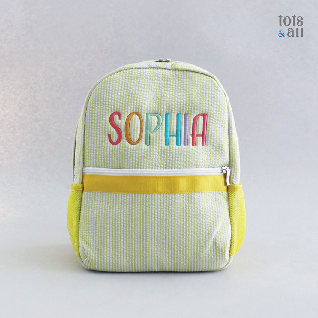 Personalised Toddler Backpack in Yellow