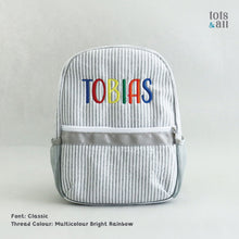 Load image into Gallery viewer, Personalised Toddler Backpack in Multicoloured Grey
