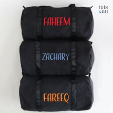 Load image into Gallery viewer, Personalised Duffel Bag in Solid Black
