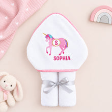 Load image into Gallery viewer, Personalised Tot Unicorn Hooded Towel
