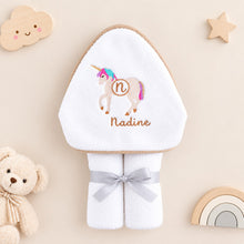 Load image into Gallery viewer, Personalised Tot Unicorn Hooded Towel
