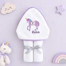 Load image into Gallery viewer, Personalised Tot Unicorn Hooded Towel
