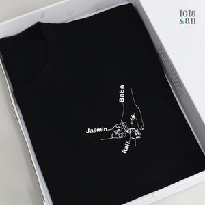 Personalised Holding Hands Tshirt in Black