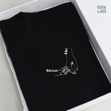 Load image into Gallery viewer, Personalised Holding Hands Tshirt in Black
