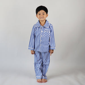 Dark Blue Gingham Pyjamas Set