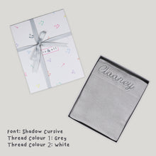 Load image into Gallery viewer, Personalised Knitted Blanket in Grey

